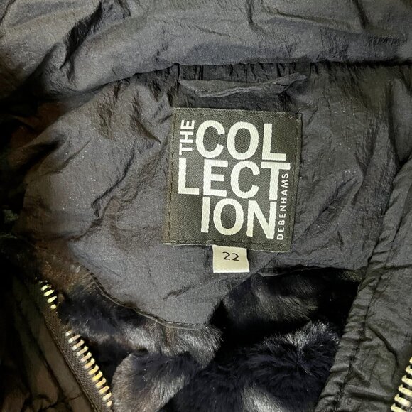 NWOT Debenhams Collection Mens Hood Chevron Quilted Puffer Coat Size 22 XL Navy - Picture 10 of 15